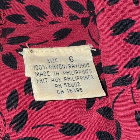 Liz Claiborne Red and Black Long Sleeve Dress Size 6 - Picture 8 of 11